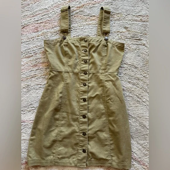 Forever 21 Olive Buttoned Sundress - Picture 1 of 4